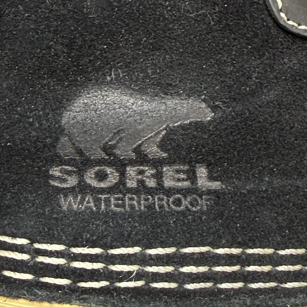 Sorel Joan Of Arctic Waterproof Snow Boots 7 Black Suede Faux Fur Tall Gorpcore